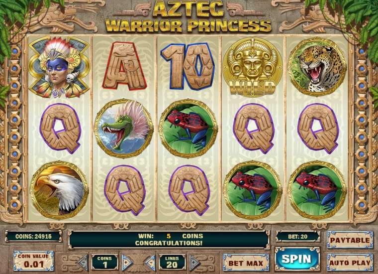 Видео покер Aztec Warrior Princess демо-игра