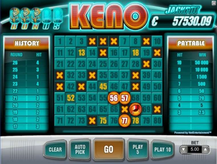 Видео покер Bonus Keno демо-игра