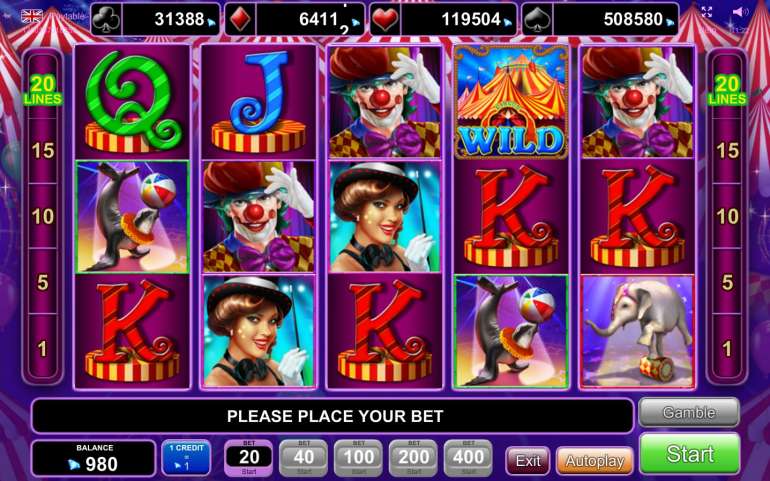 circus brilliant игровой автомат