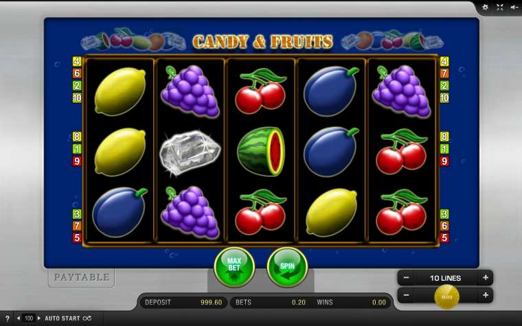 Видео покер Candy & Fruits демо-игра