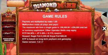 Diamond Mine Megaways Jackpot King: Правила