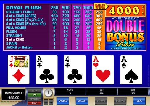 Видео-пекер Double Bonus Poker