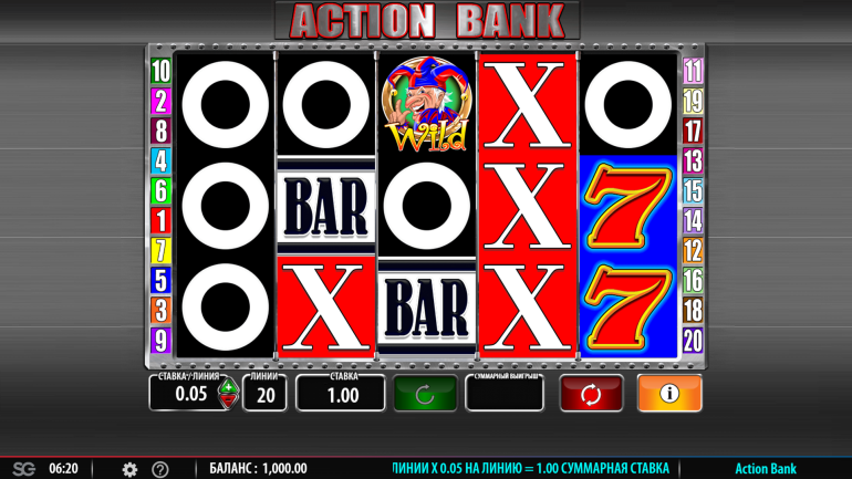 Слот посвящен банковской тематике в Банк Действий Тема в Action Bank