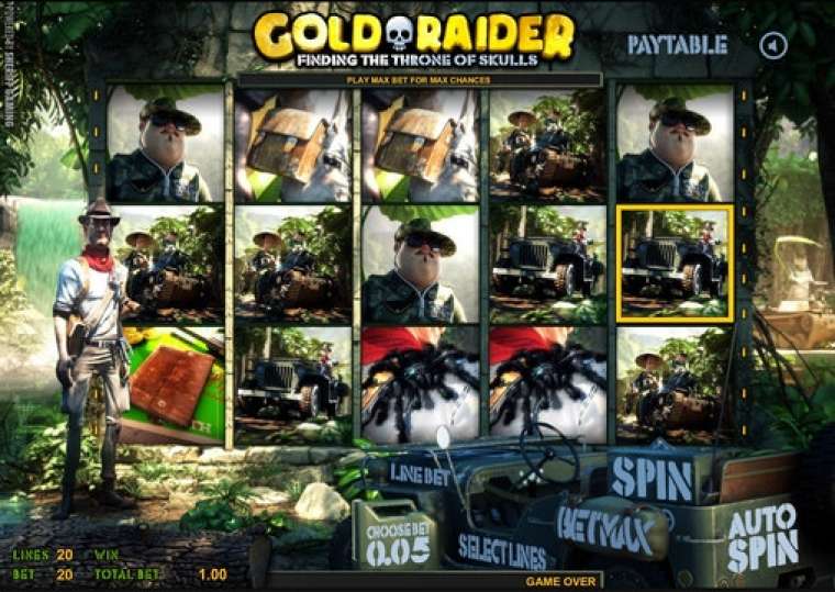 Видео покер Gold Raider: Finding the Throne of Skulls демо-игра