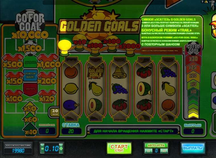 Видео покер Golden Goals демо-игра