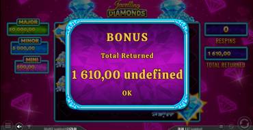 Jewelling Diamonds: Выигрыши