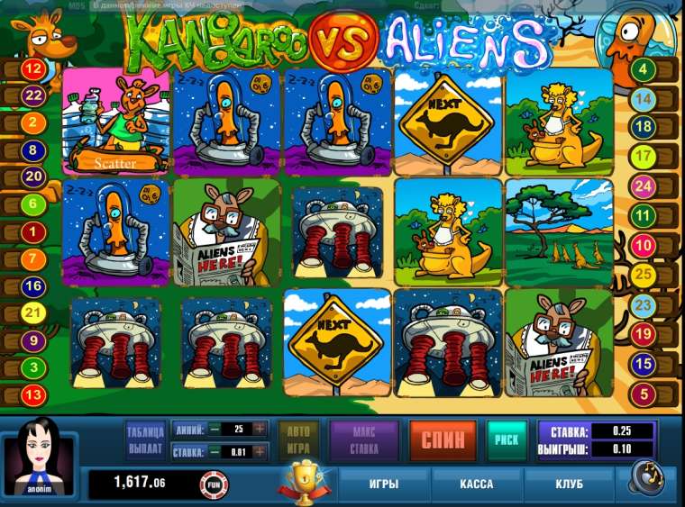 Видео покер Kangaroo vs. Aliens демо-игра
