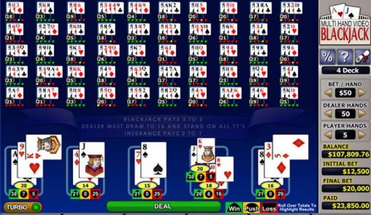 Видео покер Multi-hand Video Blackjack демо-игра