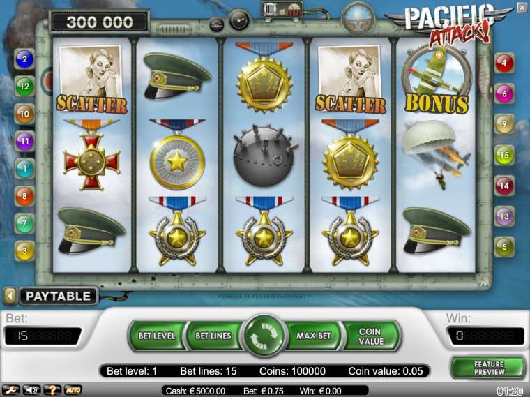 Видео покер Pacific Attack демо-игра