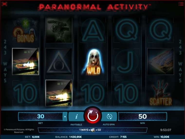 Видео покер Paranormal Activity демо-игра