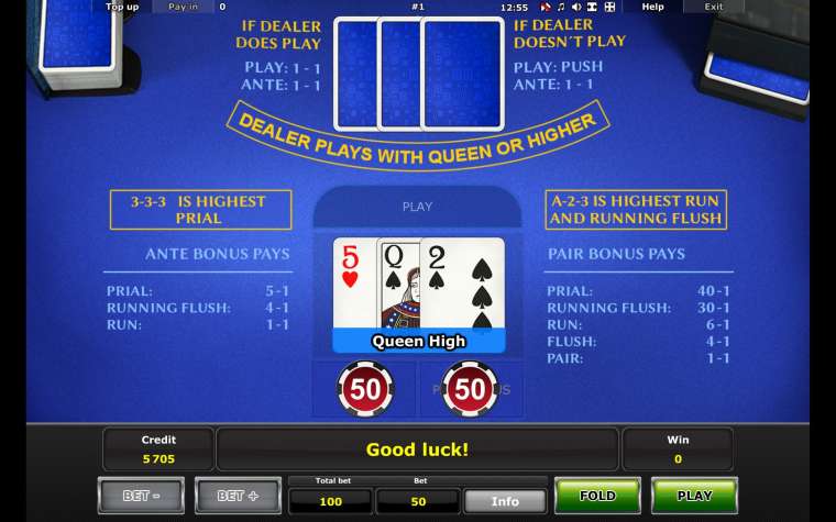 Видео покер Royal Crown 3 Card Brag демо-игра