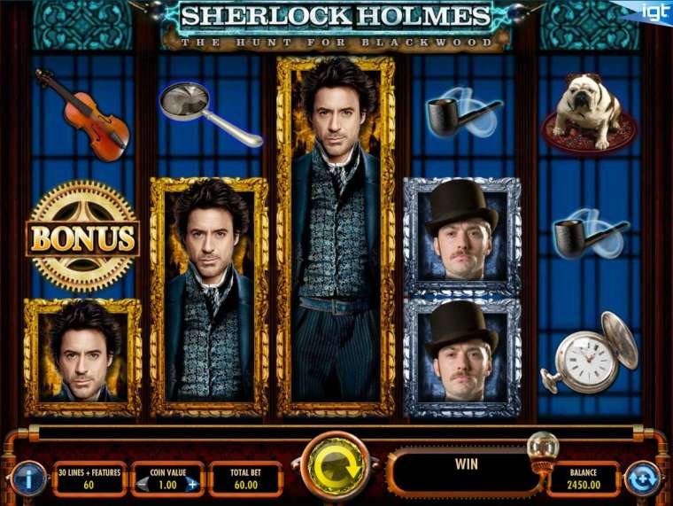 Онлайн слот Sherlock Holmes: The Hunt for Blackwood играть