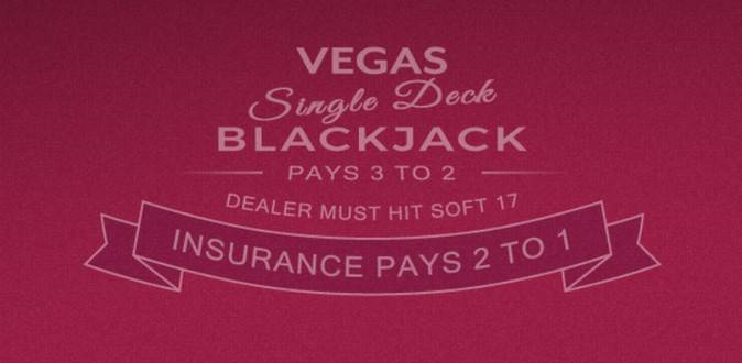 Блэкджек Vegas Single Deck Blackjack