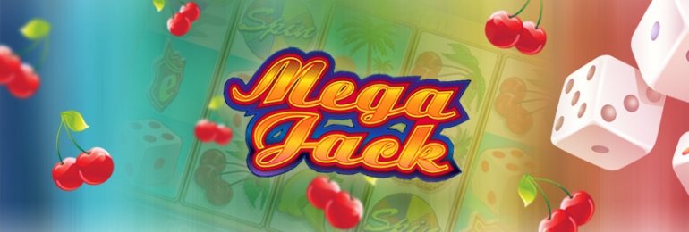 Фирменная надпись Mega Jack на фоне игрового автомата