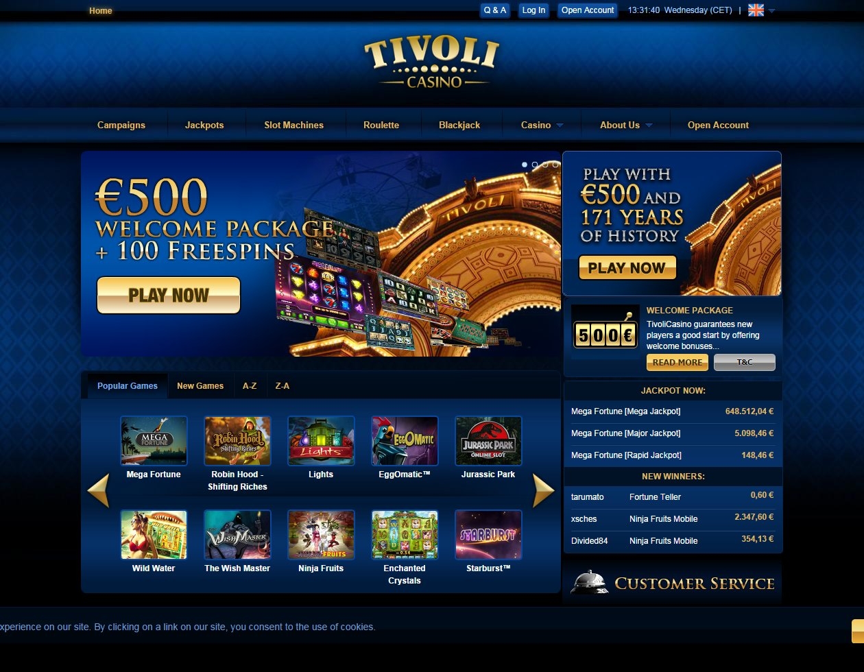Tivoli&rsquo;s online casino