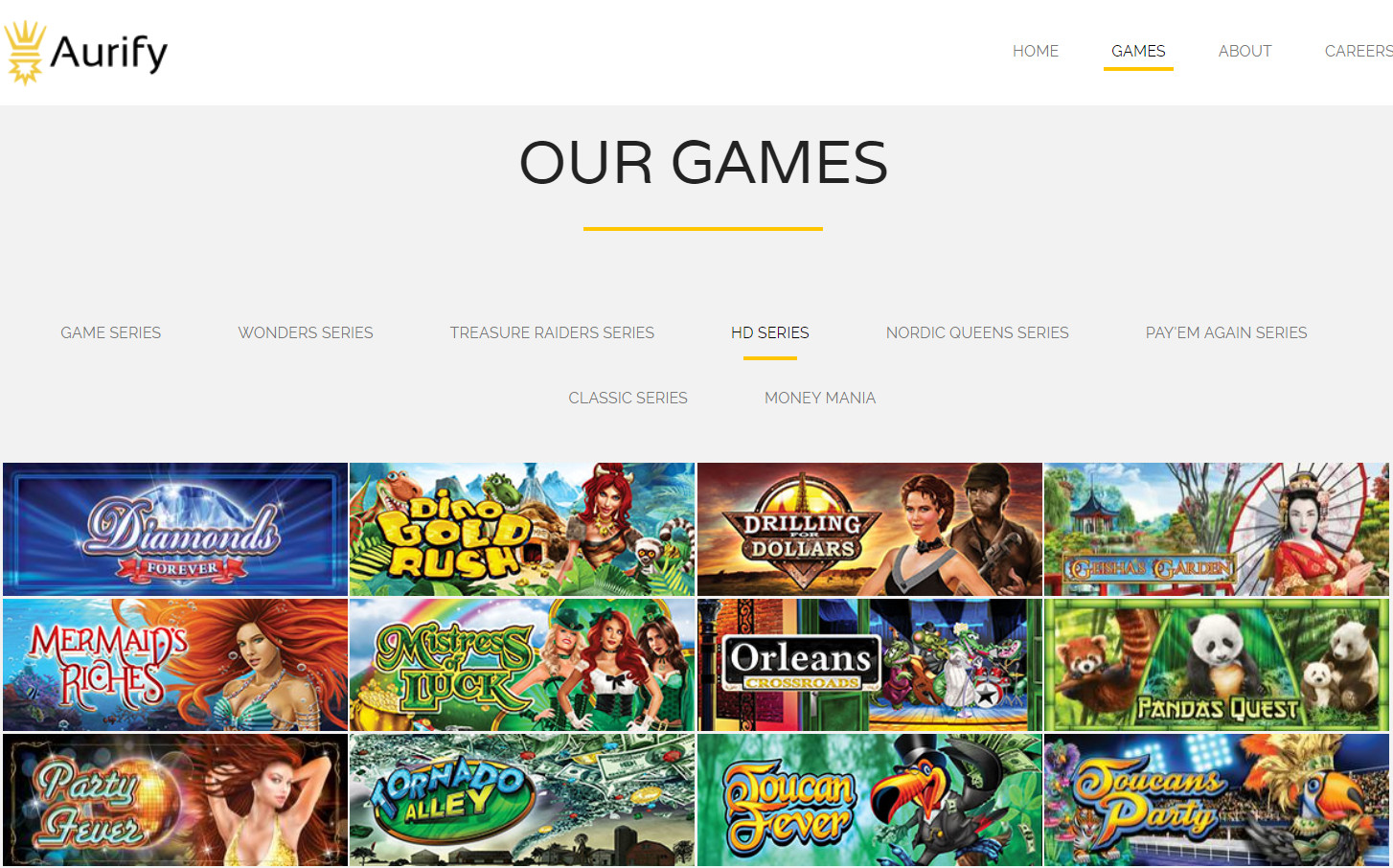 Aurify Gaming video slots