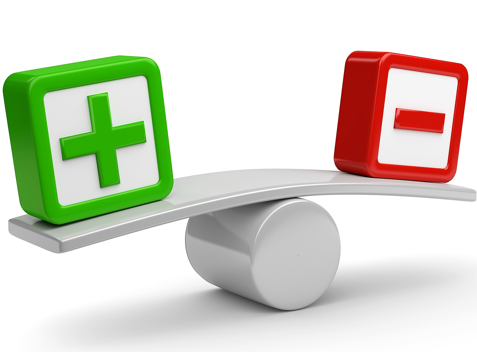 Кубик плюс и минус на весах